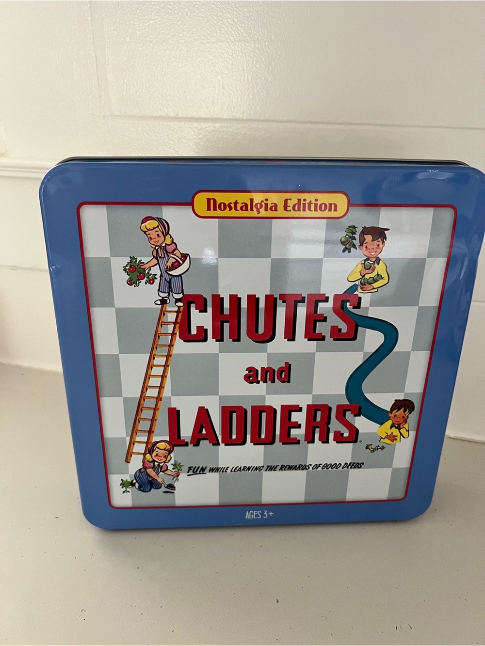 Chutes & Ladders Nostalgia Edition Collectible Tin Board Game Complete